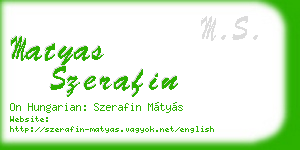 matyas szerafin business card